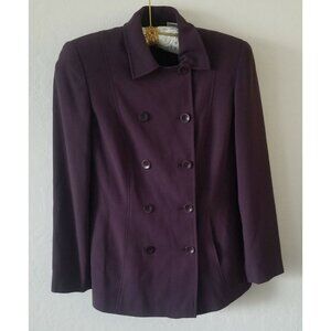 Preview Collection Womens Sz 6 Purple Double-Breasted Peacoat Jacket Business